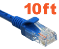CAT5 LAN Network Patch Cable with plugs and boot - 10ft blue