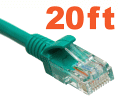 CAT5 Network Patch Cable with connectors - 20ft green