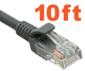 Network Ethernet Cable with RJ45 plugs - 10ft - Grey