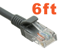 Network Ethernet Cable with RJ45 plugs - 6ft - Grey