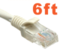 CAT5 Ethernet Netowrk Patch Cable for Internet - 6ft white