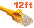 Network Ethernet Cable with RJ45 plugs - 12ft - Yellow