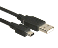 BLACK USB A to Mini 6ft cable for Canon Camera
