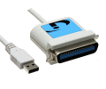 USB-to-Parallel Printer Adapter Cable (Prolific chipset)